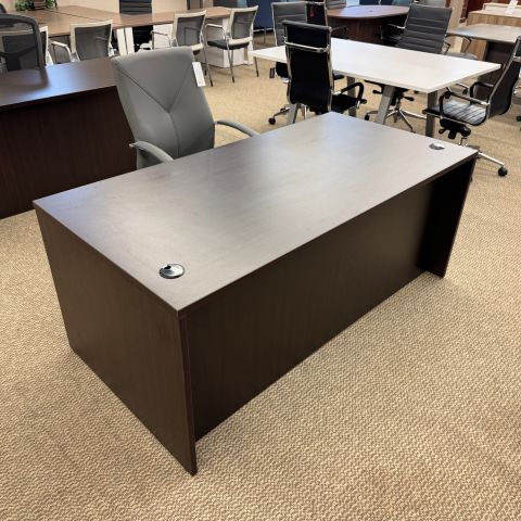 Used 72x36 Desk with Box-File & File-File Pedestal (Espresso) DEE1898-003