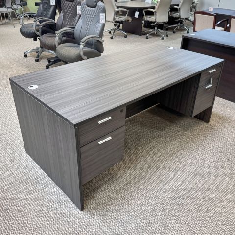 Design Tech 36"x71" Desk with x2 Box-File Peds (Grigio)