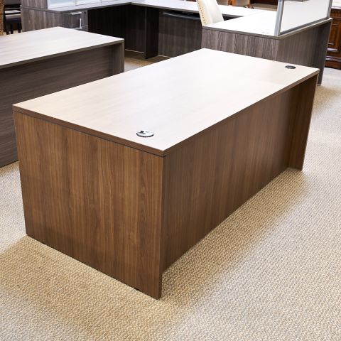 Used 71x35 Executive Desk with 2 Box-File Pedestals (Modern Walnut) DEE9999-1648