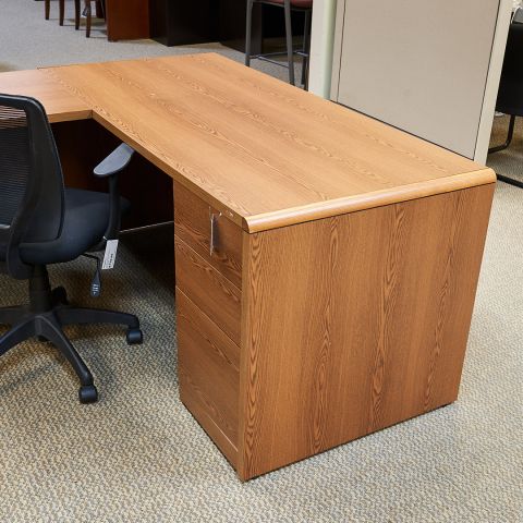 Used Hon Left Radius Edge L-Shape Desk (Oak) DEL1833-002