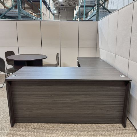 Design Tech 66" L-Shaped Desk with x2 Box-File Peds (Grigio)