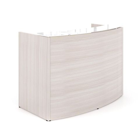 Potenza Curved Reception Desk with White Glass Top