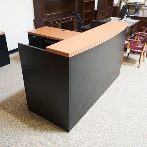 Used Hon Left Reception Desk (Black & Cherry) DER1757-018