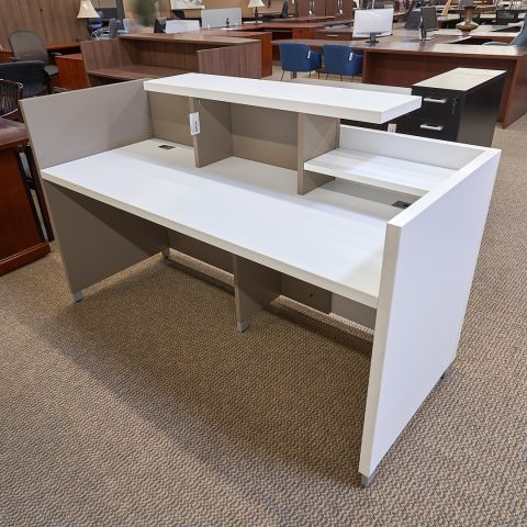 Used Lacasse Reception Desk (White & Taupe) DER1829-011