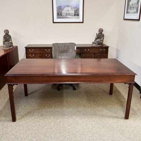 Used 36x72 Table Desk with 91" Credenza (Light Mahogany) DET1776-023