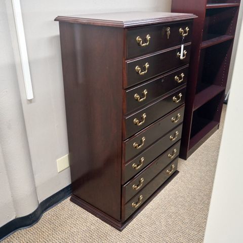 Used Traditional 4 Drawer File Cabinet (Mahogany) FIL1735-003
