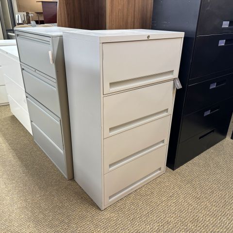 Used 30" Inch 4 Drawer Top Front File Cabinet (Grey) FIL1751-004