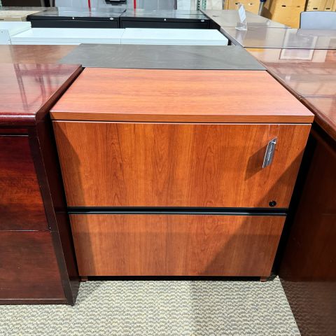 Used 2 Drawer File Cabinet (Cherry & Gray Pulls) FIL1751-005