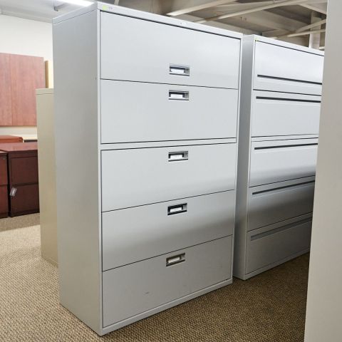 Used Hon 42" 5 Drawer Lateral File Cabinet (Light Grey) FIL1792-004