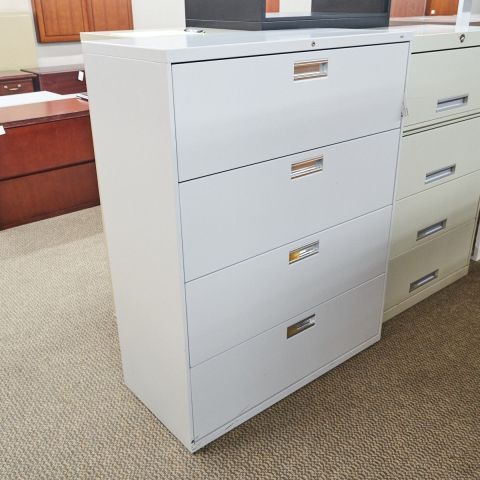 Used 42" 4 Drawer Lateral File Cabinet (Light Grey) FIL1792-008