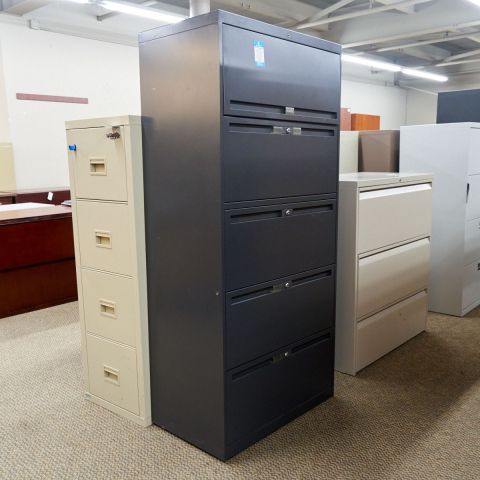 Used 30" 5 Drawer Lateral File Cabinet (Dark Grey) FIL1806-006