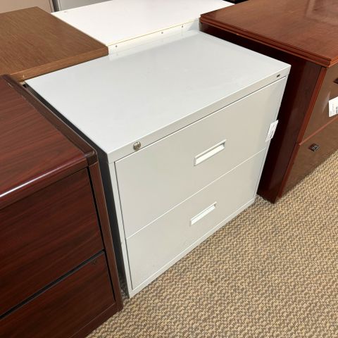 Used 2 Drawer 30" Inch Metal File Cabinet (Light Grey) FIL1838-019