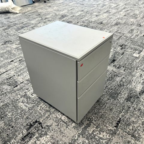Used Mobile File Cabinet Pedestal (Silver) FIM1880-043