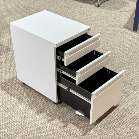 Used Metal Mobile File Cabinet Box-Box-File (White) FIM9999-1635
