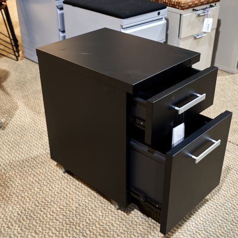 Used Metal Mobile File Cabinet Box-File (Black) FIM9999-1713