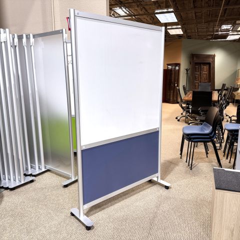 Used 50"x80" Dual Side Mobile White Board (Blue Base) MIS1902-028