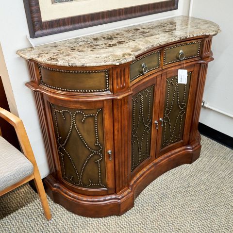 Used 51x38 4 Door Curved Marble Top Buffet OCC1794-037
