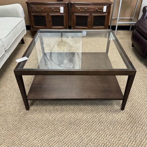 Used 36x36 Square Coffee Table with Glass (Espresso) OCC1845-007