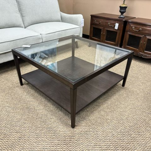Used 36x36 Square Coffee Table with Glass (Espresso) OCC1845-007