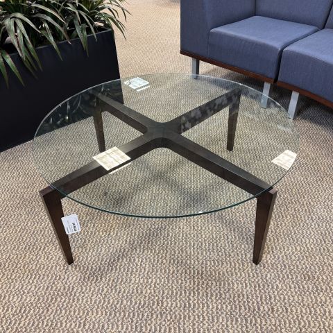 Used 42" Glass & Wood Coffee Table (Walnut) OCC1845-028