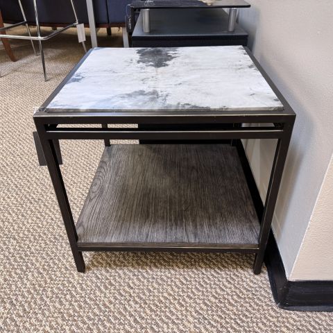 Used Hooker 20"x20" End Table (Black & White & Grey) OCC1892-006