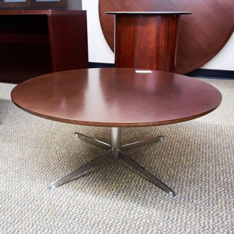 Used 36" Round Coffee Table (Mahogany & Chrome) OCC9999-1236