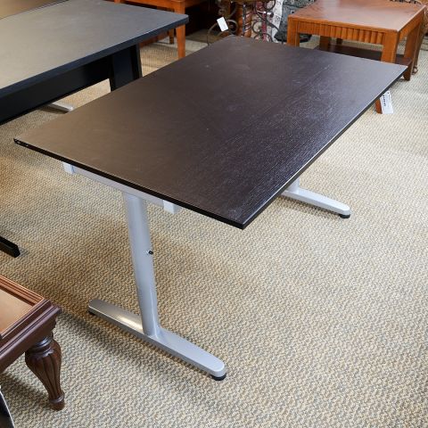 Used 48x30 Computer Table Desk (Espresso & Silver) TRN1827-015