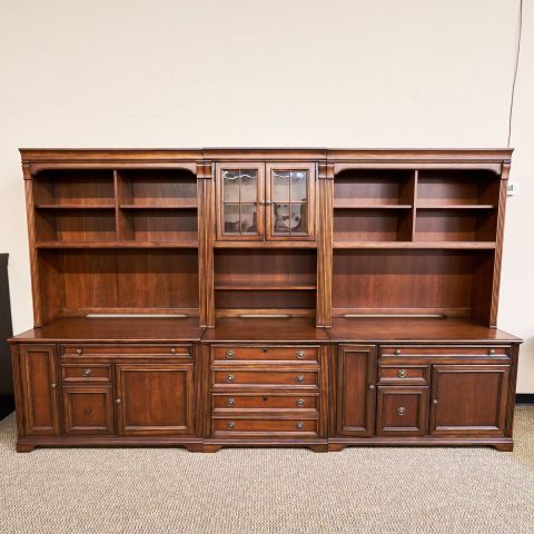 Used Hooker Wall Bookcase and Storage 3-Piece Unit (Walnut) WALL9999-100