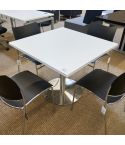Used Square Break Room Table with Chrome Base (White) BRK1772-010