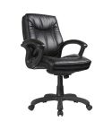 Mid Back Faux Leather Executive Chair OFD-7100-BLK (Black)