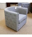 Used Button Tufted Swivel Lounge Chair (Light Grey) CHL1806-022