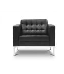Piazza Leather Office Lounge Chair (Black)