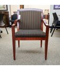 Used Open Arm Side Chair (Cherry with Green Pattern) CHS1711-001