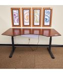 Used 75x40 Height Adjustable Sit-to-Stand Cockpit Desk (Mahogany) DEE1782-001