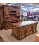 Used Sligh Traditional Desk & Credenza with Hutch Set (Walnut) DEE1801-001