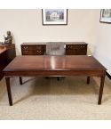 Used Traditional Table Desk with Kneehole Credenza (Walnut) DEE9999-1517