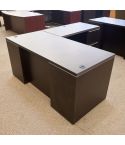 Used Right Laminate L-Shaped Desk with Full Peds (Espresso) DEL1791-001