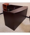 Used Laminate Left Reception Desk with Box-Box-File Pedestal (Espresso) DER1815-002