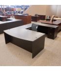 Used 36x72 Right Bow Top U-Shape Desk with 48" Return (Espresso) DEU1785-004