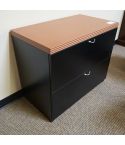Used Hon 2 Drawer Lateral File Cabinet (Black & Cherry) FIL1757-016